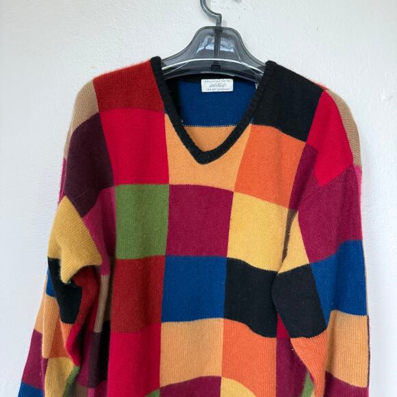 Lord & Taylor CASHMERE RARE vintage 1980s or 1990s checkered sweater Size XL - Picture 5 of 9